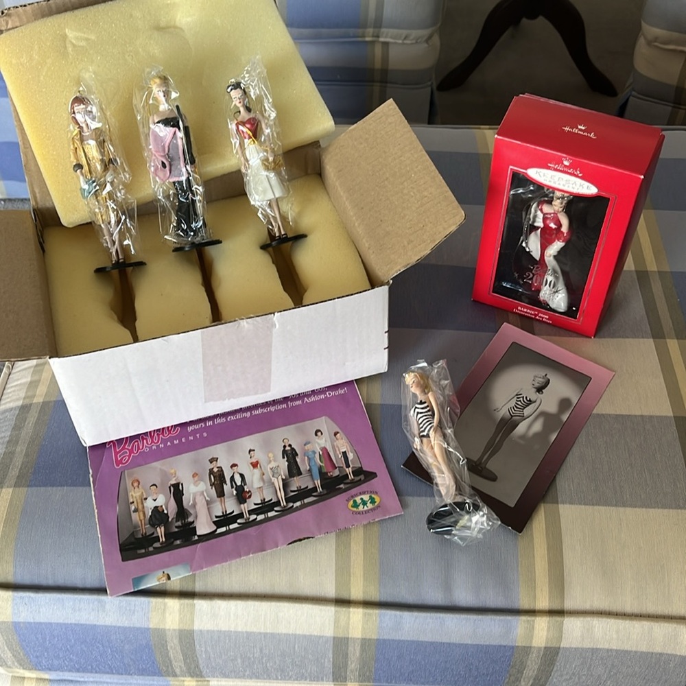 Collection of Vintage Barbie ornaments~selling as a group collection~